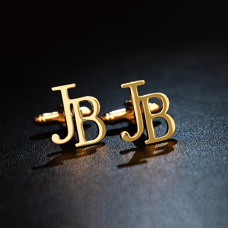Personalized Custom Cufflink Initial Name Two Letters Design Precious Gift for Him Husband