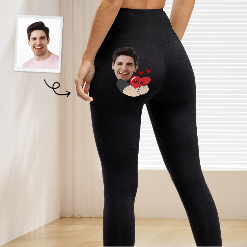 Personalized Leggings My Love Hug Custom Photo Funny Design Perfect Gift for Her Lovers Wife