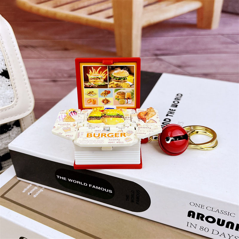 Llavero creativo de mundo de fantasía con libro desplegable en 3D, regalo interesante para amigos.