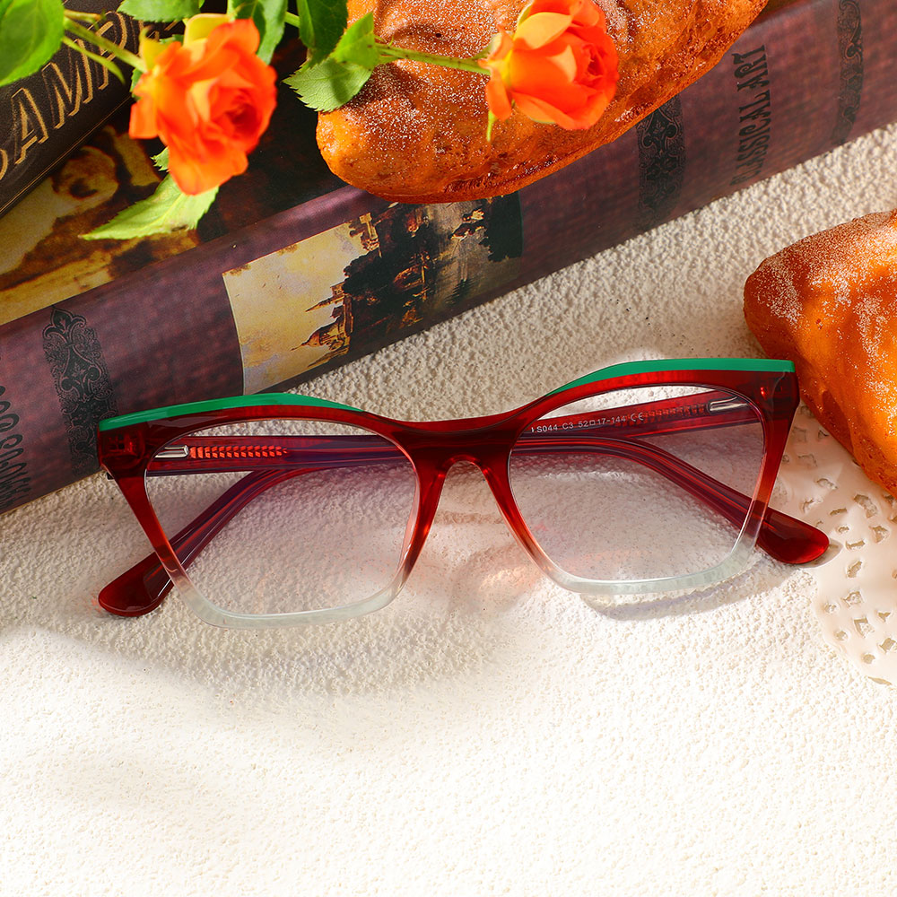 Occhiali da Vista Hugh Cat Eye Rosso 