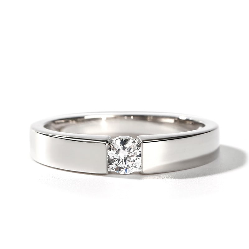 Classic Round Cut Diamond Men's Rings 2.8mm