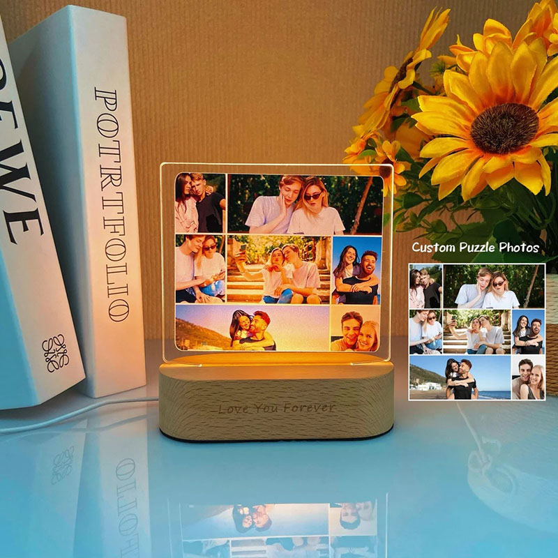 Personalized Photo Acrylic Lamp for Couple