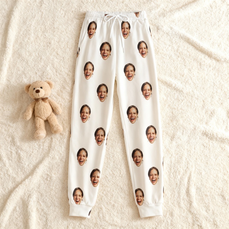 Personalized Unisex Sweatpants Custom Face Photo Arrangement Design Gift for Family