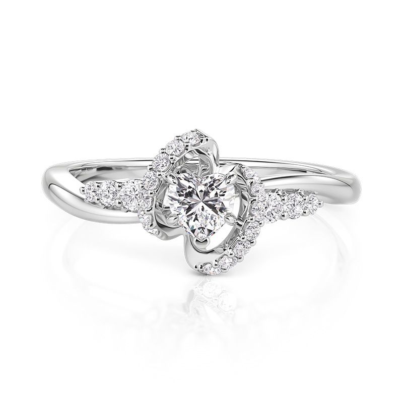 Jeulia 3D Infinity Heart Promise Ring Sterling Silver