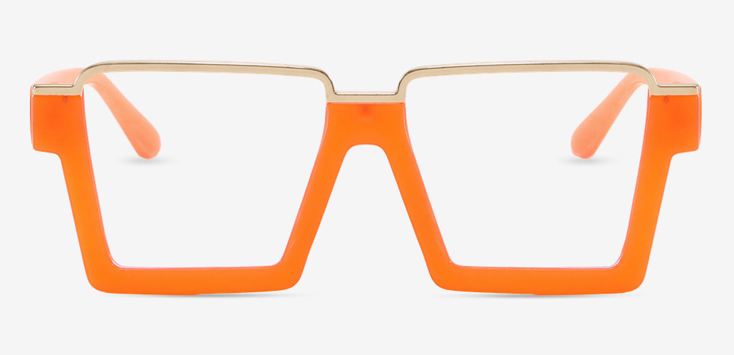 Une Orange Square Glasses