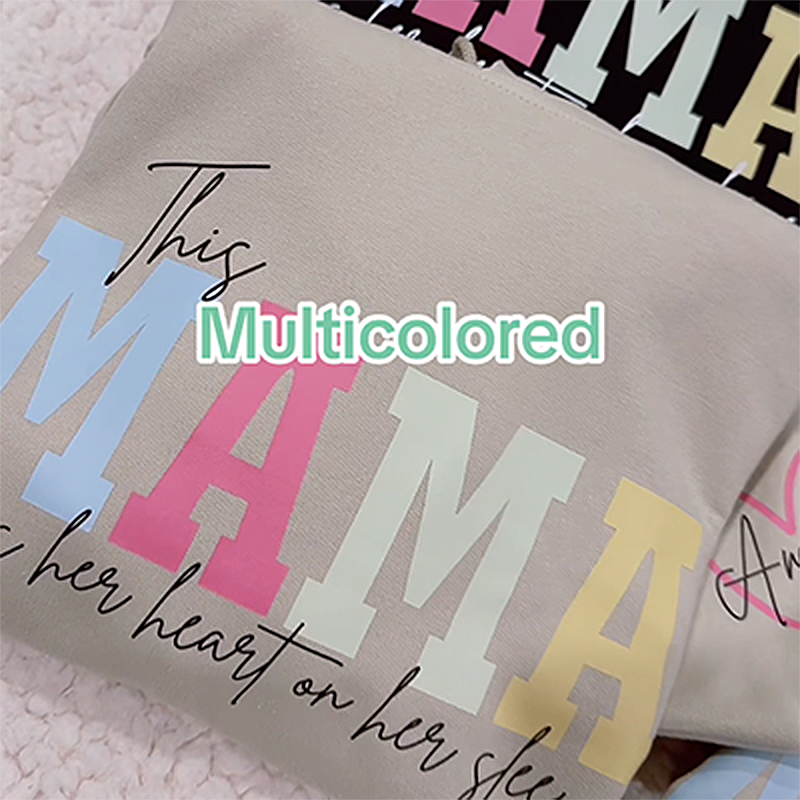 Personalized Sweatshirt This Mama Wearing Her Heart On Her Sleeve Warm Gift for Mother's Day