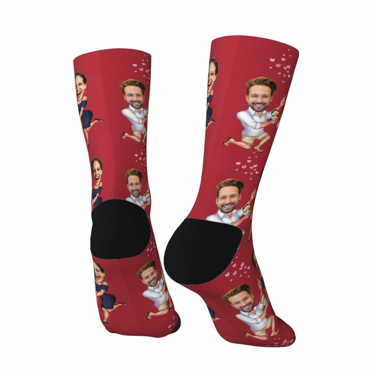 Personalized Face Socks Couple Photo Funny Socks for Marriage Proposal