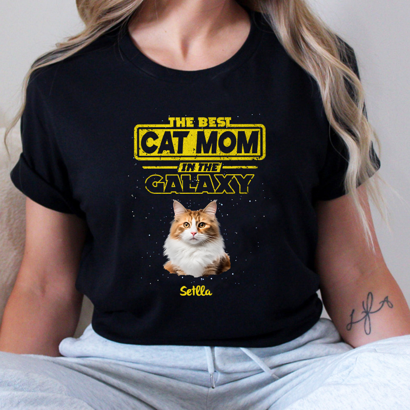 カスタムイズ ペット 猫 ネコ ママ 名入れ 写真入れ Tシャツ