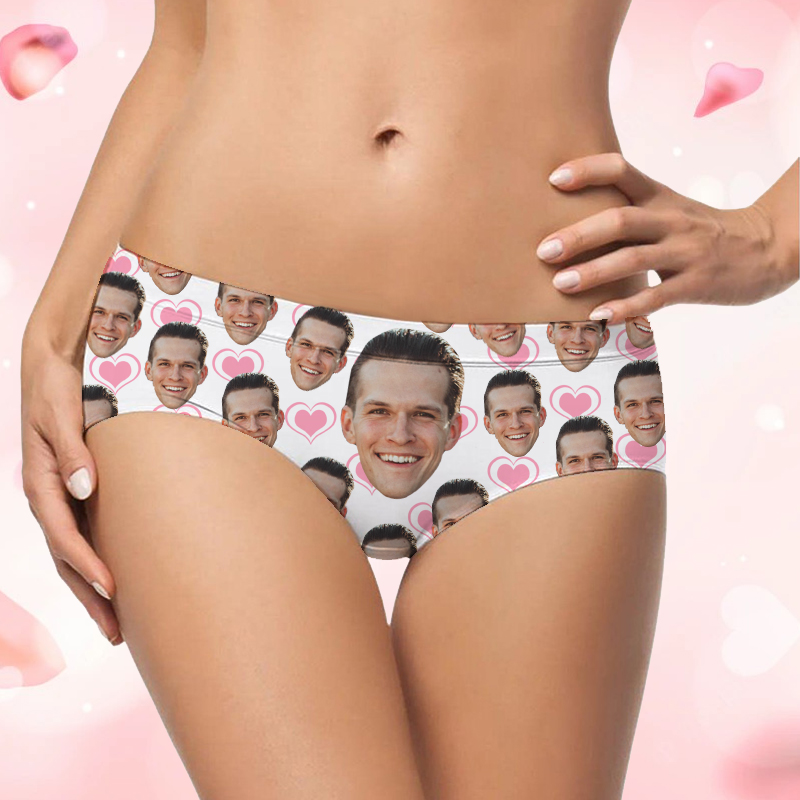 Personalized Face Picture Women's Underwear Funny Gift for Valentine's Day