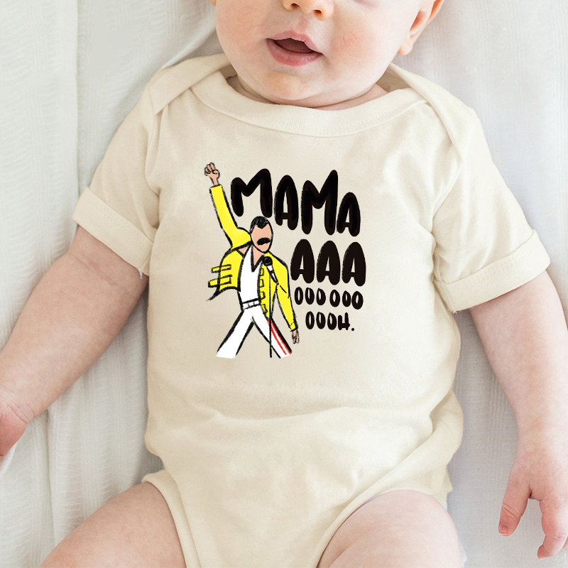 Personalized Baby Onesie Mama Oooh Queen Fans Rock Star Pattern Design Attractive Baby Shower Gift
