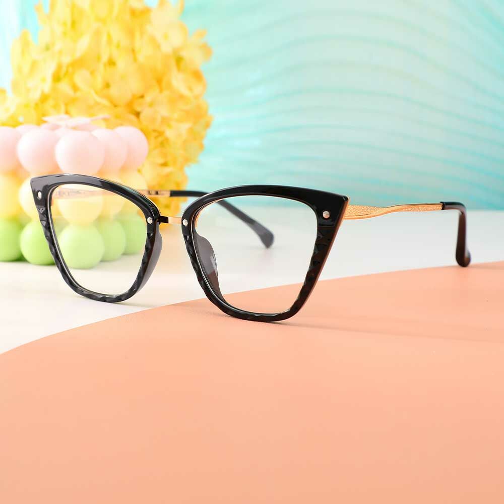 Daphne Cat Eye Schwarze Brille