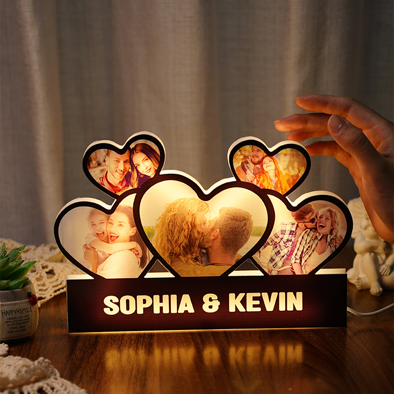 Personalized Picture Night Light with Custom Name Special Gift for Couples