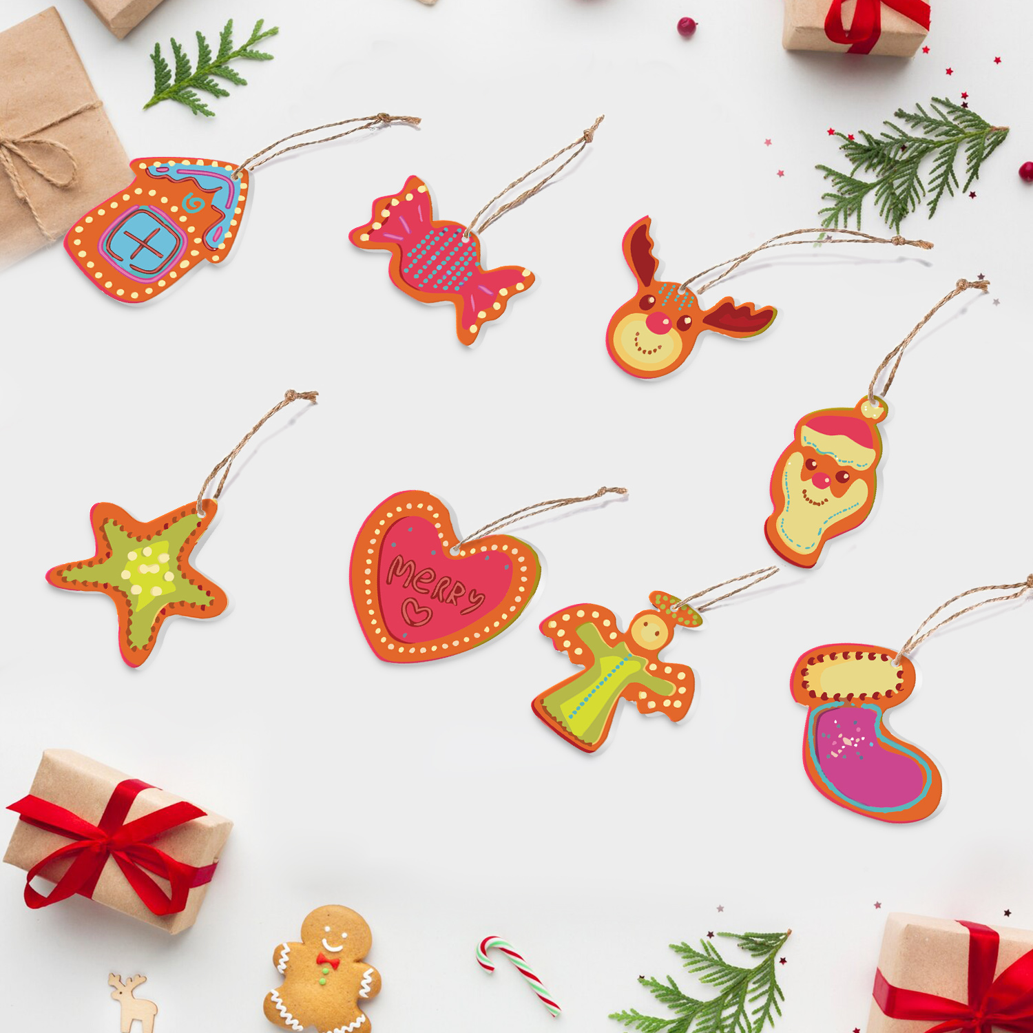 Juego de adornos navideños DIY, regalo elegante para niños