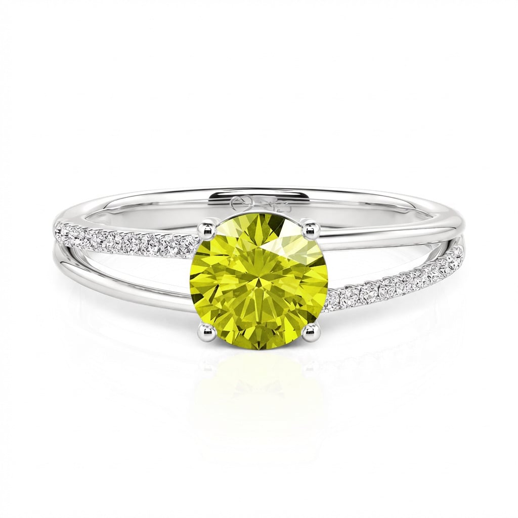 Jeulia Custom Split Shank Round Cut Promise Ring with Birthstone