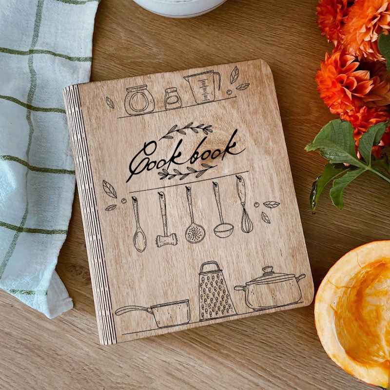 Personalized Recipe Book Custom Varied Kitchenware Attractive Cover Design for Family