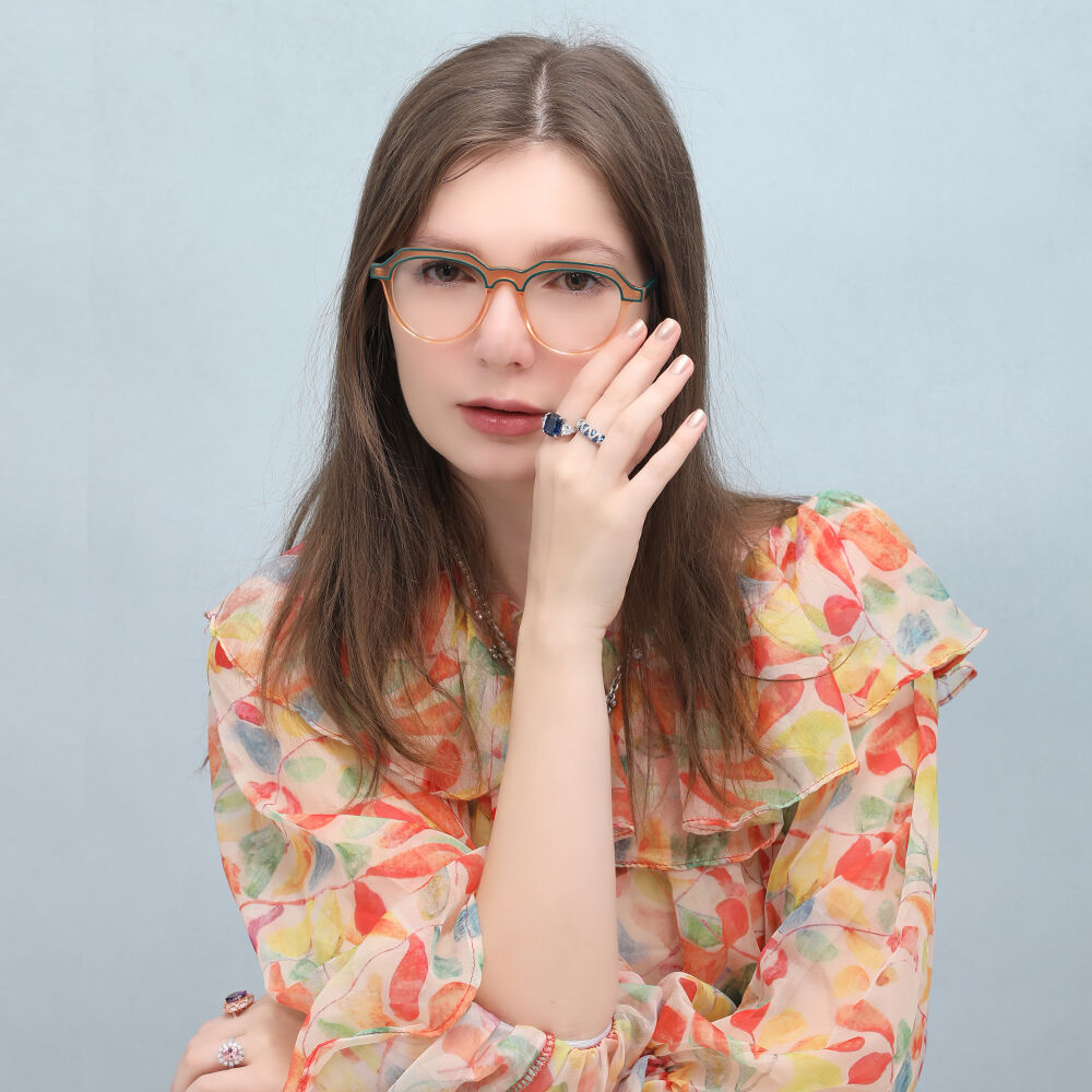 Bauer Runde Orange Brille