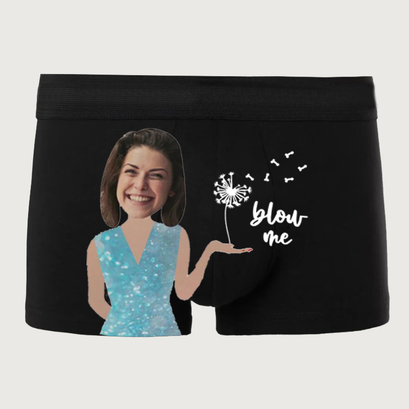 Calzoncillos tipo bóxer para hombre con foto personalizada y estampado de diente de león. Un regalo interesante para él