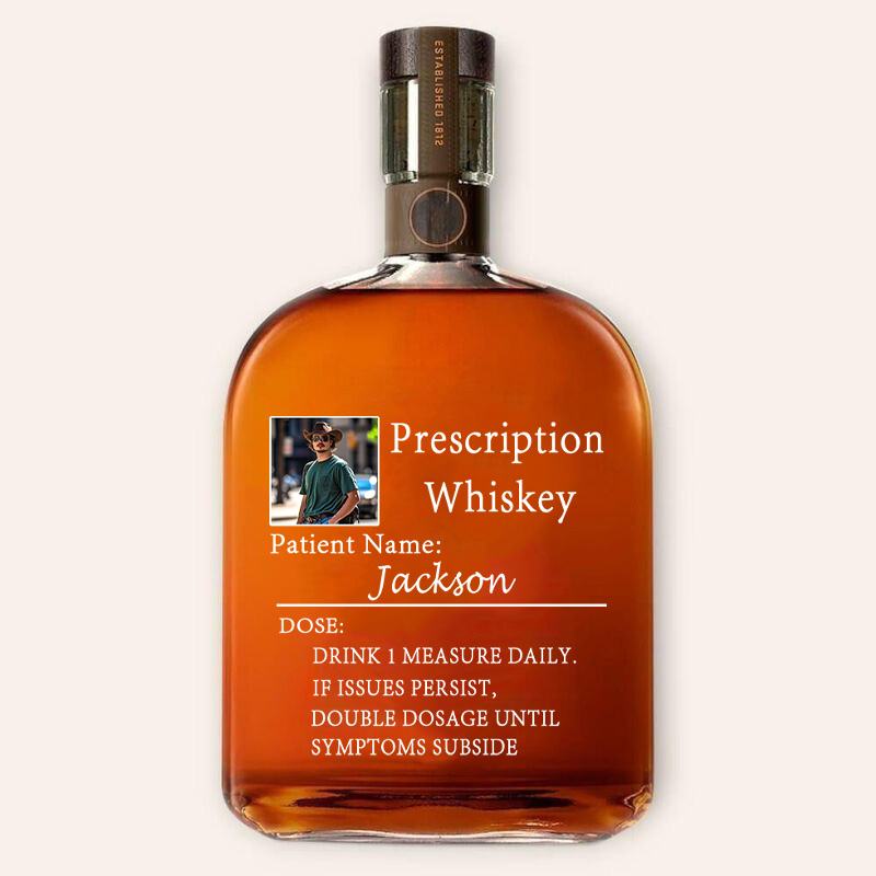 Bouteille de whisky personnalisée avec photo et nom personnalisé Cadeau parfait pour papa