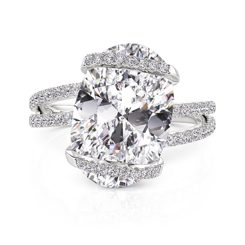 Jeulia Bypass Oval Engagement Ring Sterling Silver