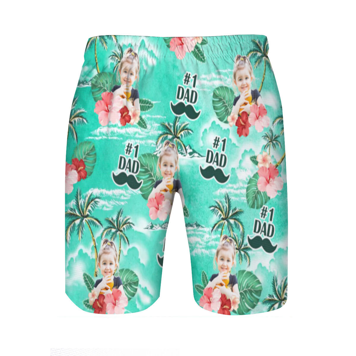 Personalized Picture Men's Beach Shorts Cool Gift for Father's Day