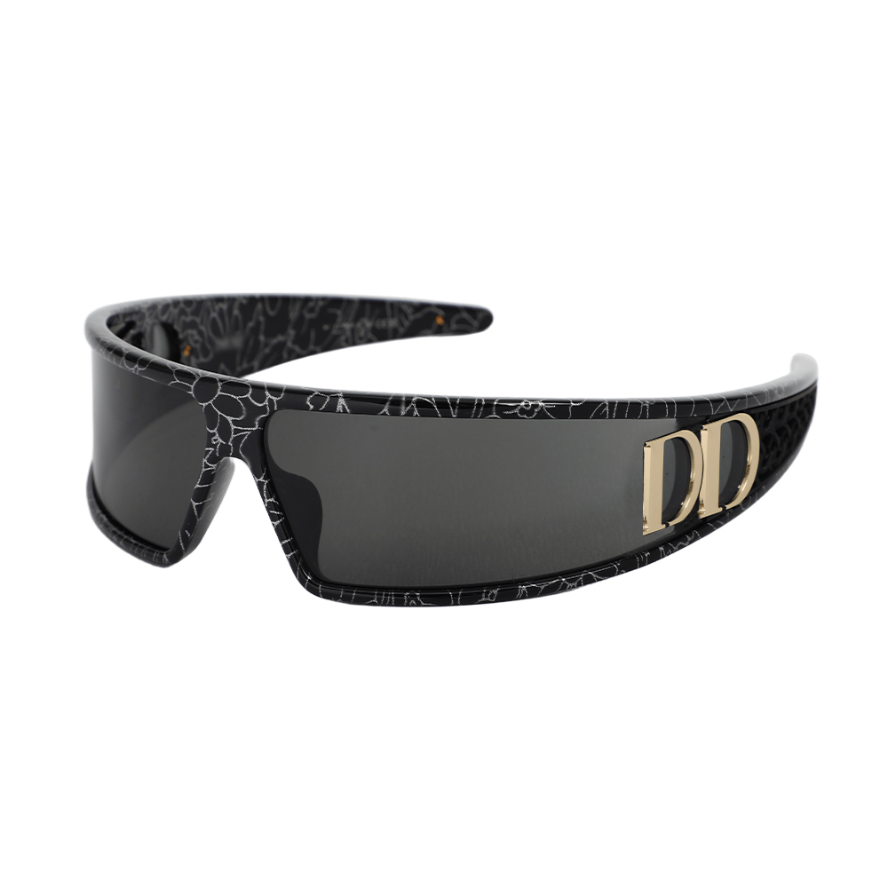 Occhiali da Sole Eveline Rettangolare Nero Bianco 