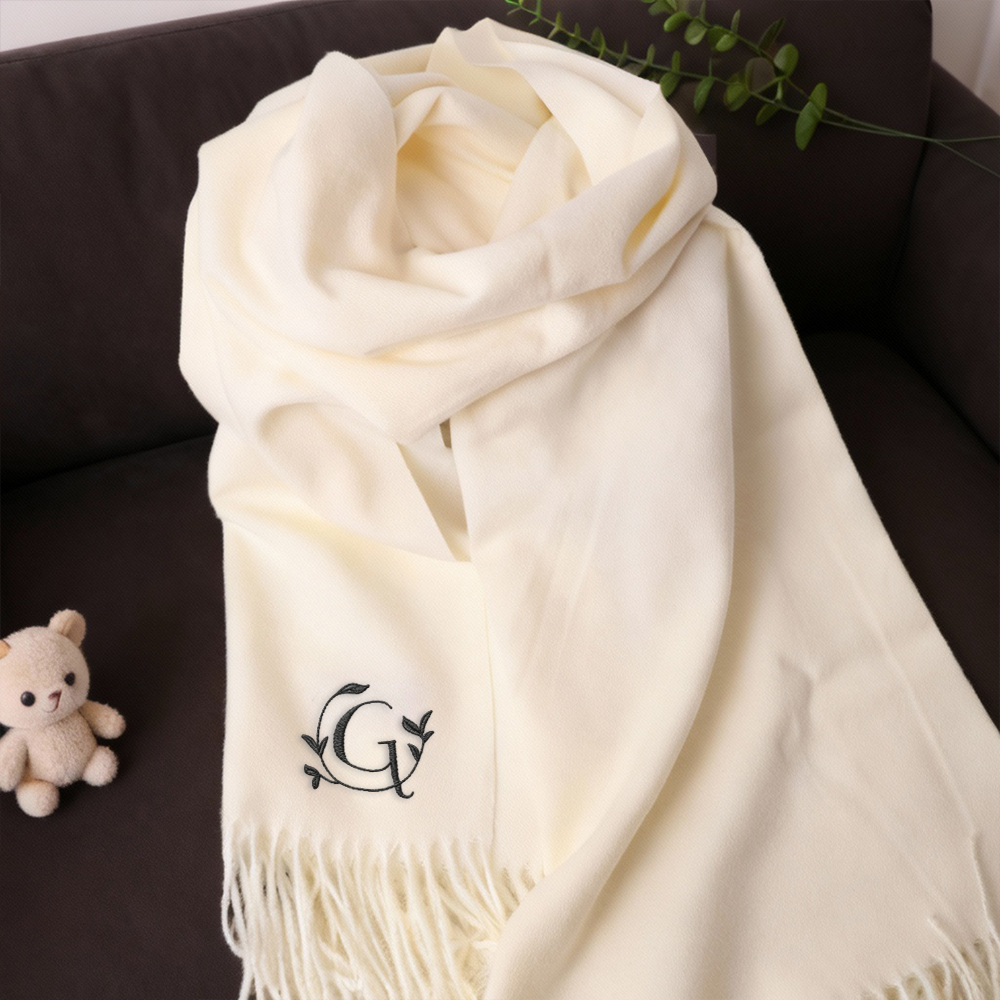 Personalized Scarf Embroidered Letters Luxury Scarf Unisex Scarf for Friends