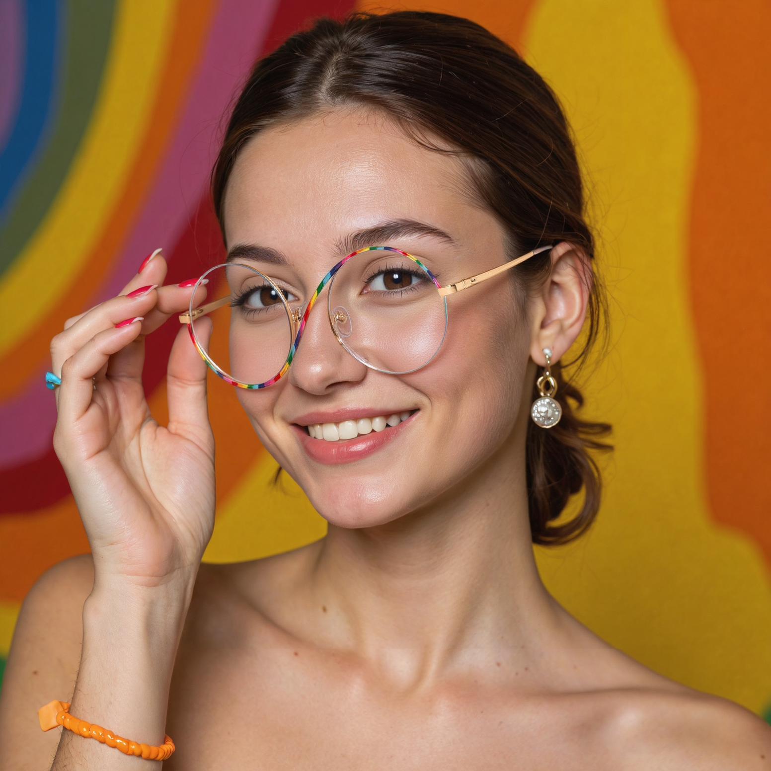 Hilary Round Multicolor Glasses