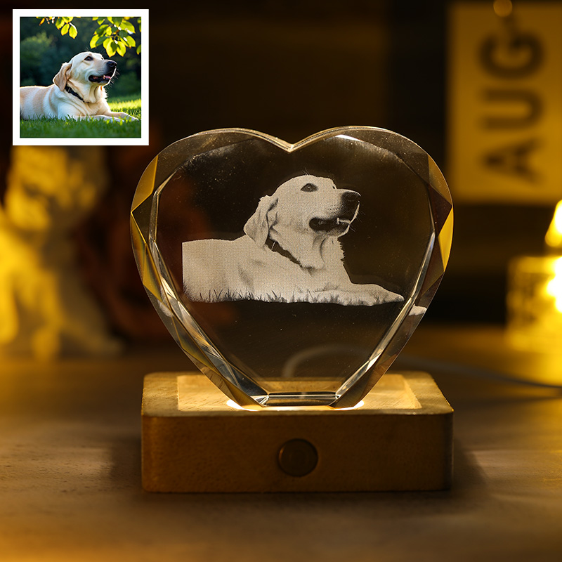 Personalisierte Kristall-Fotorahmen mit Licht Basis Individuelle Fotos für Multi-Anlass Geschenk