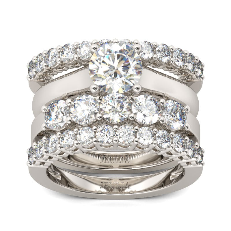 Round Cut Bridal Sets For Women in Sterling Silver
