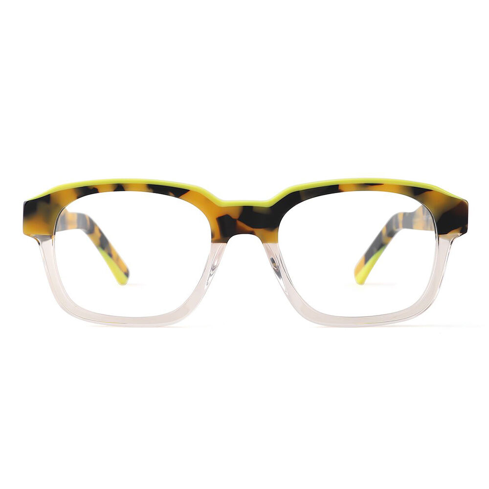 Helena Rectangle Yellow Glasses