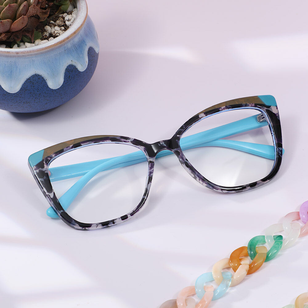 Olga Cat Eye Blue Tortoise Glasses