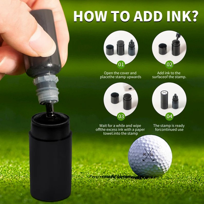 Custom Golf Ball Stamp with Love Heart Pattern Valentine's Day Gift for Couples