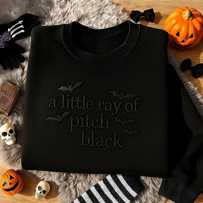 Personalized Sweatshirt Embroidered A Little Ray of Pitch Black Perfect Halloween Gift for Family
