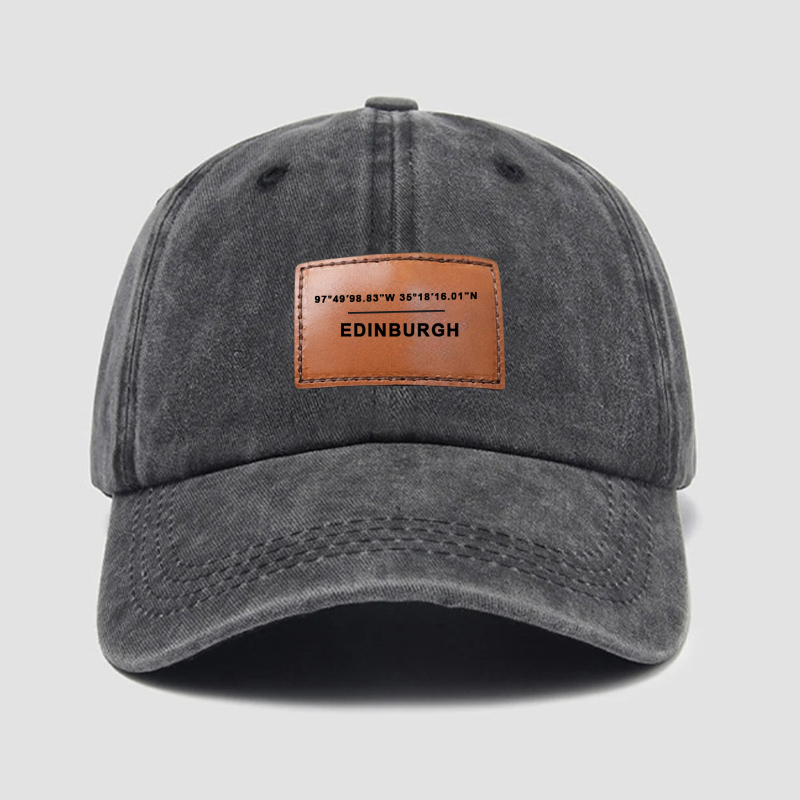 Sombrero Personalizado Diseño de Cuero Coordenadas de Ubicación Personalizadas Regalo Único para Ser Querido