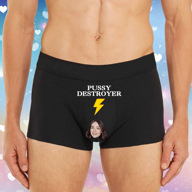 Personalized Photo Men's Underwear Boxer Briefs Funny Gift for Boyfriend