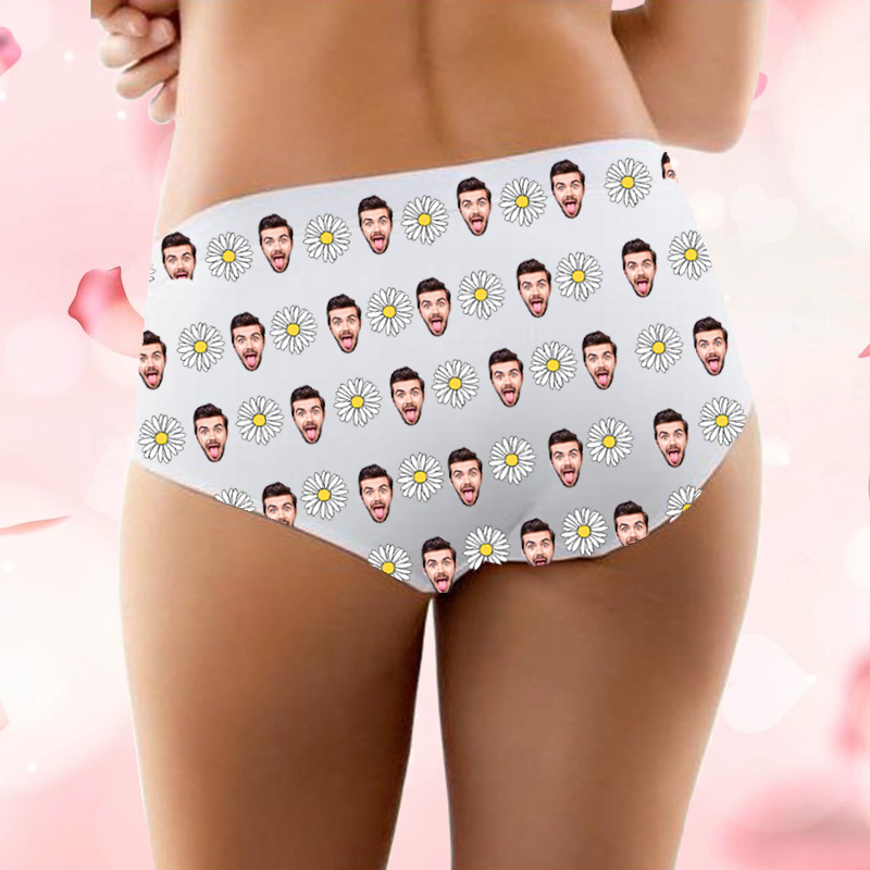 Intimo da donna con foto personalizzata con motivo a margherita, regalo squisito per la fidanzata