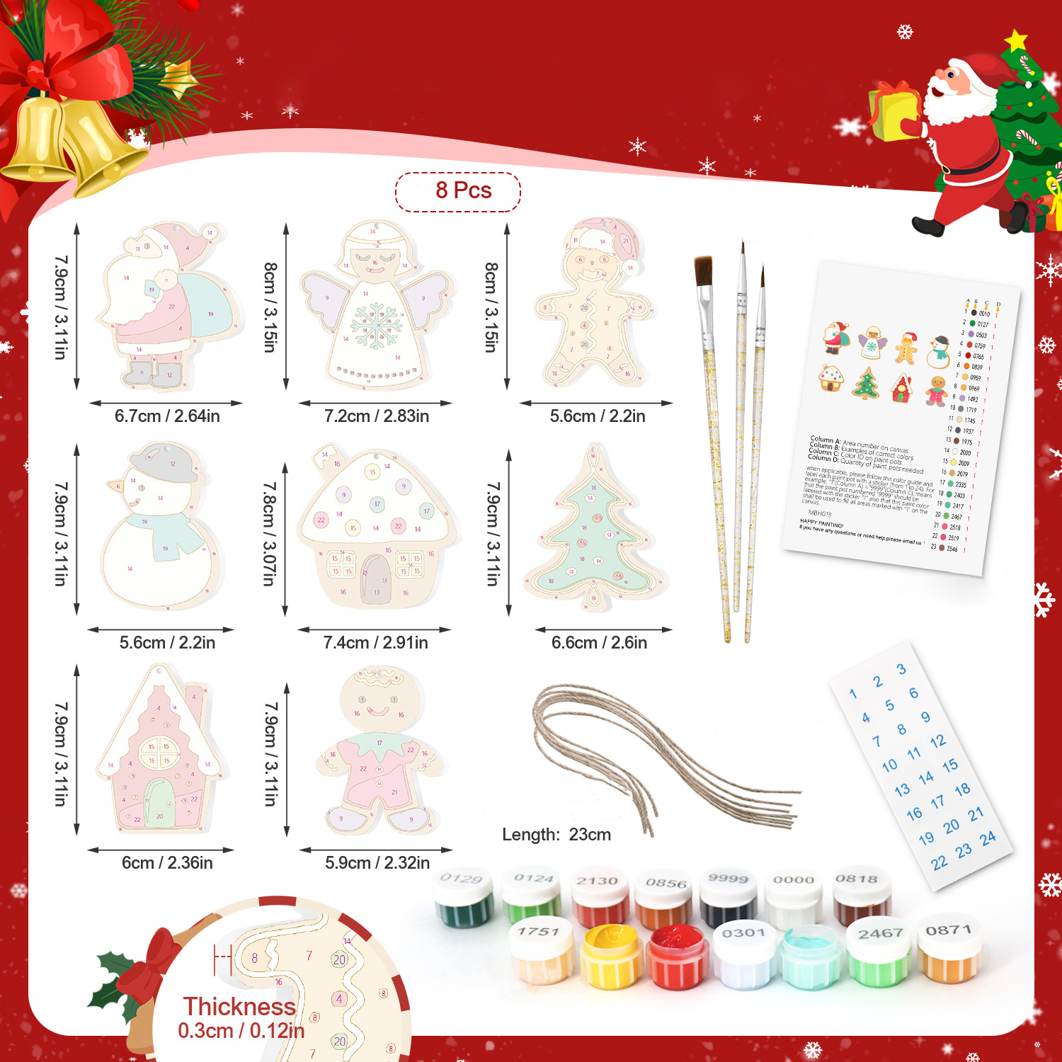 DIY Santa Claus Christmas Tree Ornament Set Unique Gift for Family