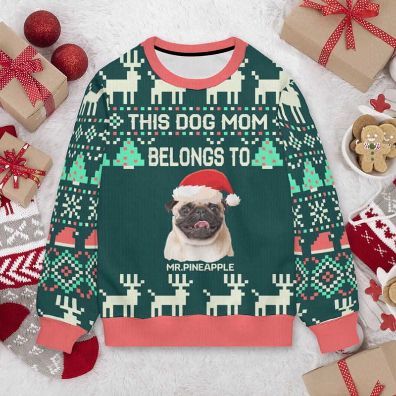 Personalized Ugly Sweater Unisex Custom Pet Head Photo Christmas Style Design Perfect Gift for Pet Lovers