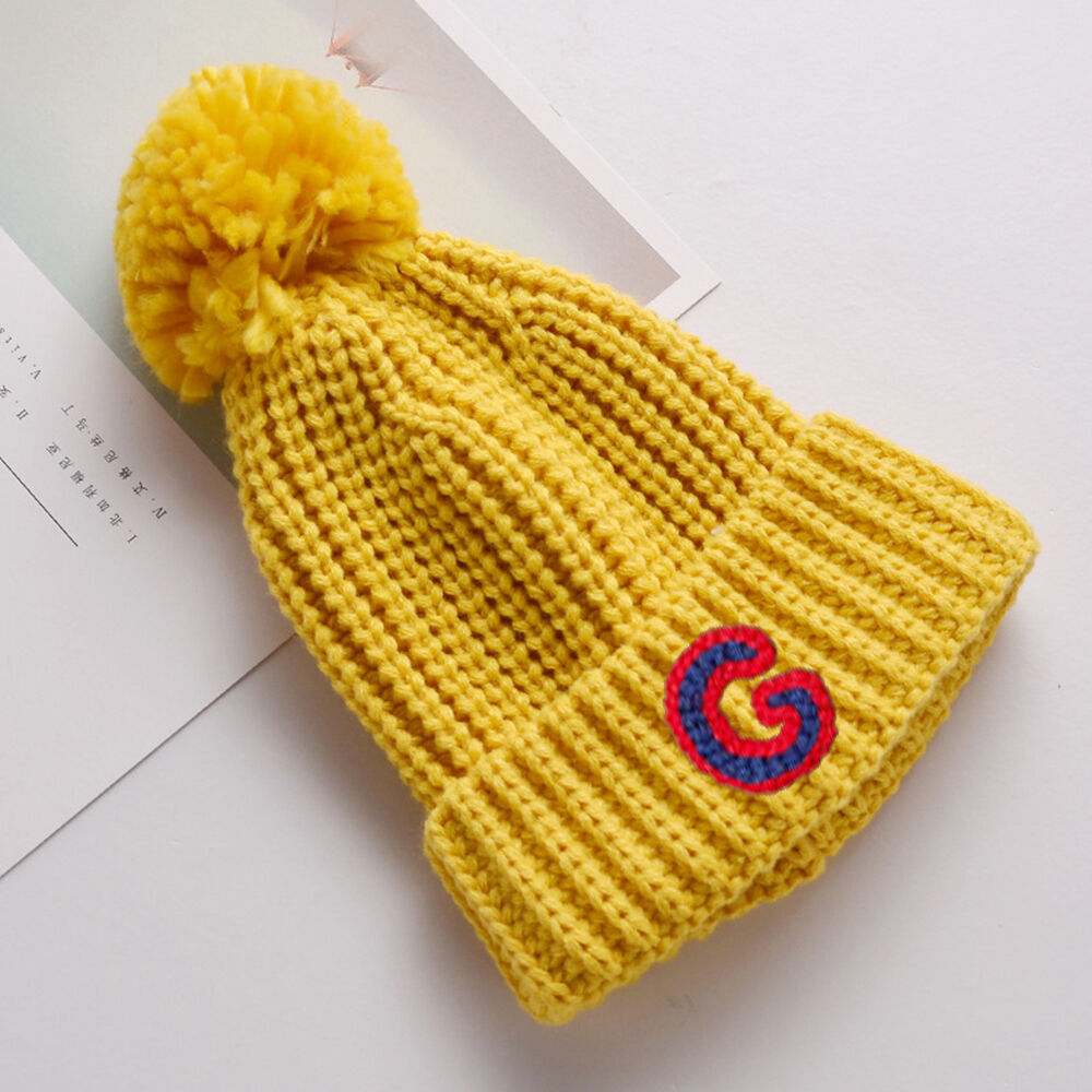 Custom Kid's Hat Embroidered Initials Knit Pom Pom Beanie Gift for Newborn