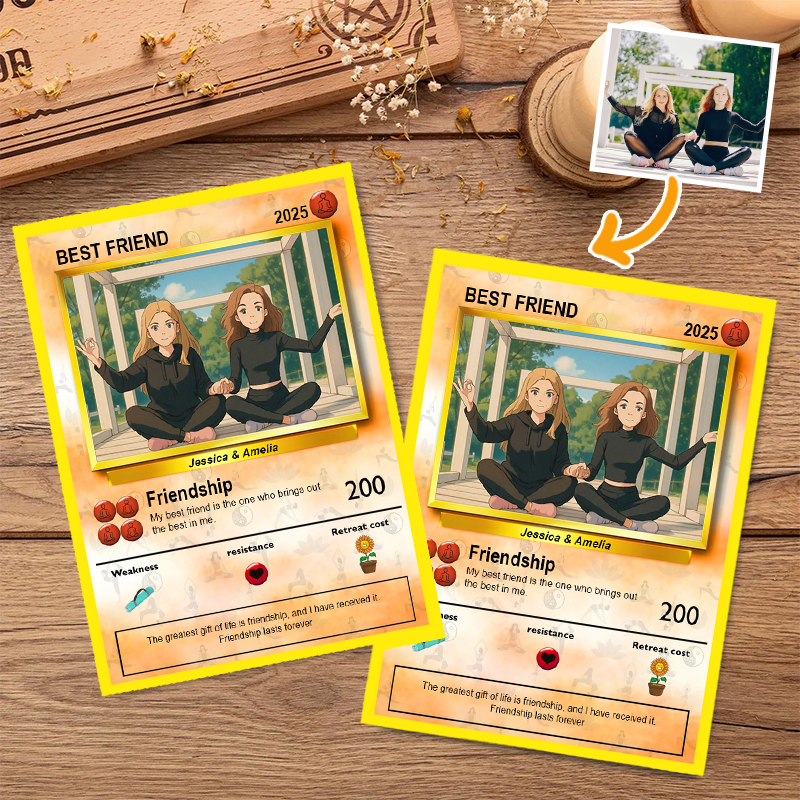 Tarjeta de imagen personalizada para pinchar: regalo interesante para mejores amigos