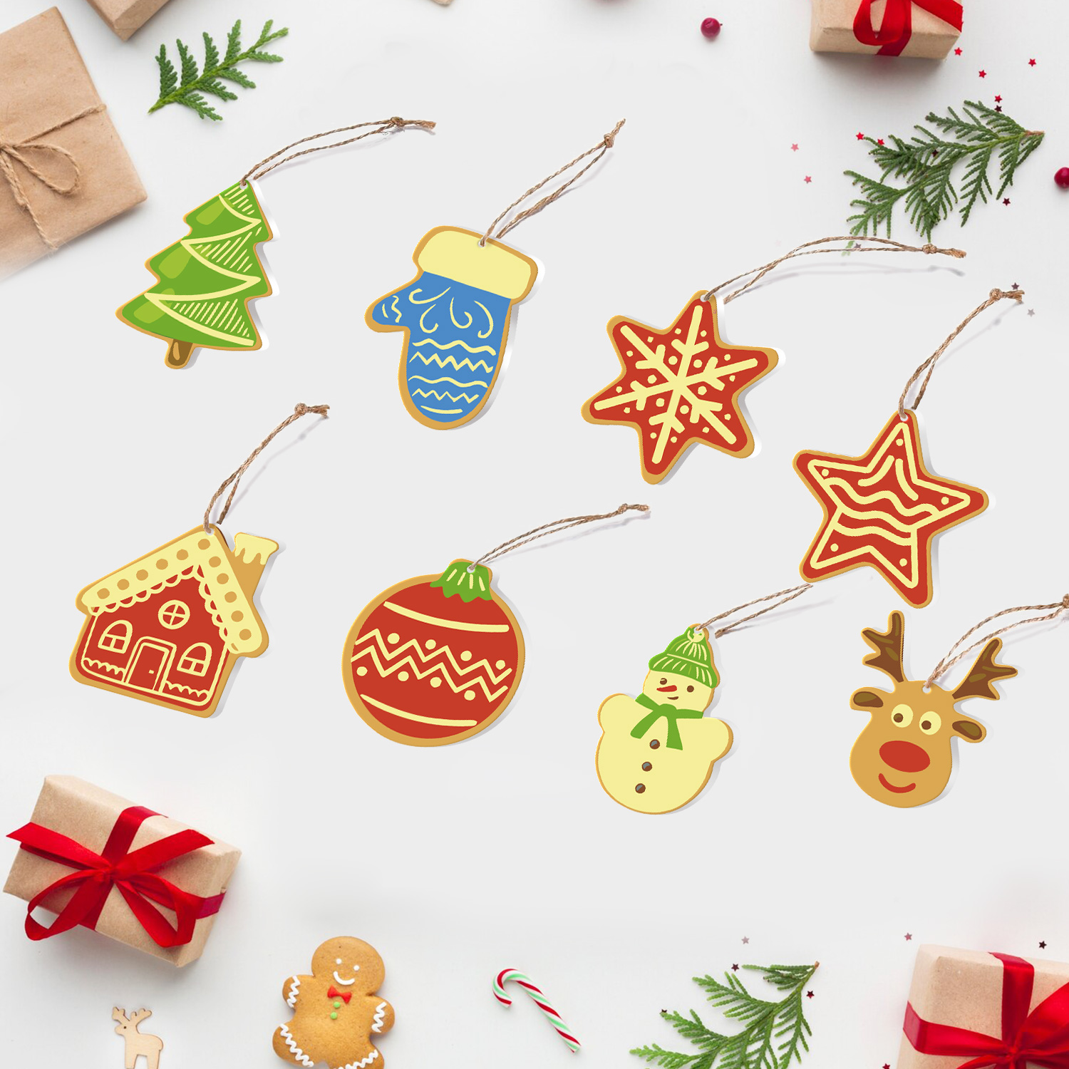DIY Hand-Painted Christmas Ornaments Set Perfect Gift for Family