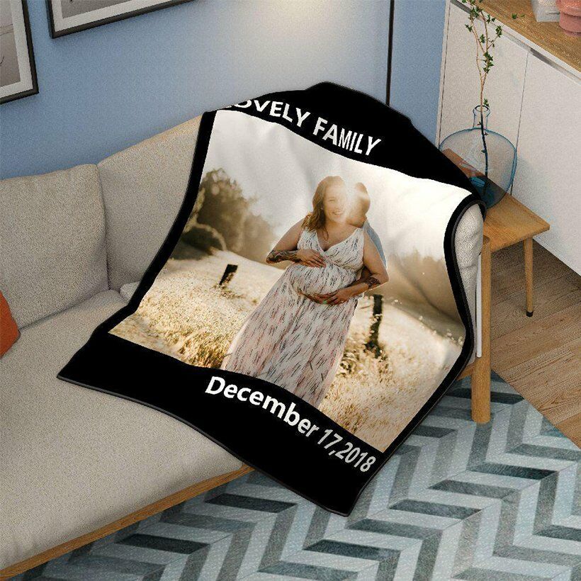 文字入れ 写真いれ フリース ブランケット