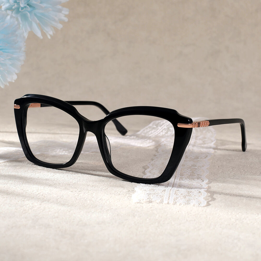 Dolores Cat Eye Black Glasses