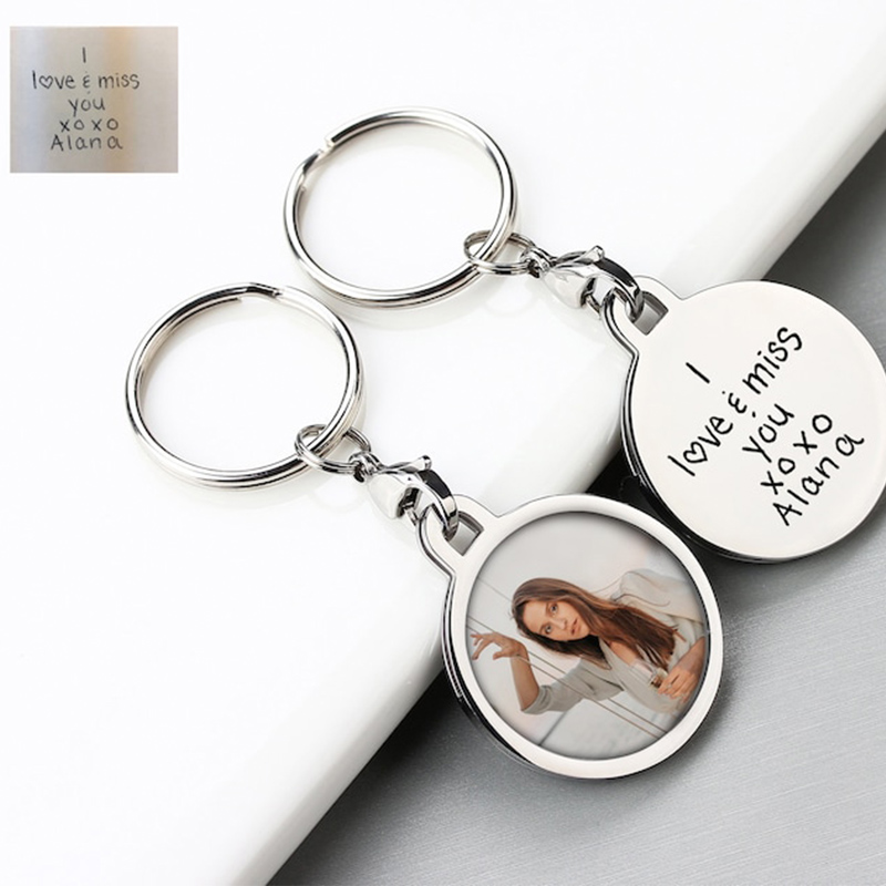 Personalized Round Keychain With Customized Photo Exquisite Gift For Christmas