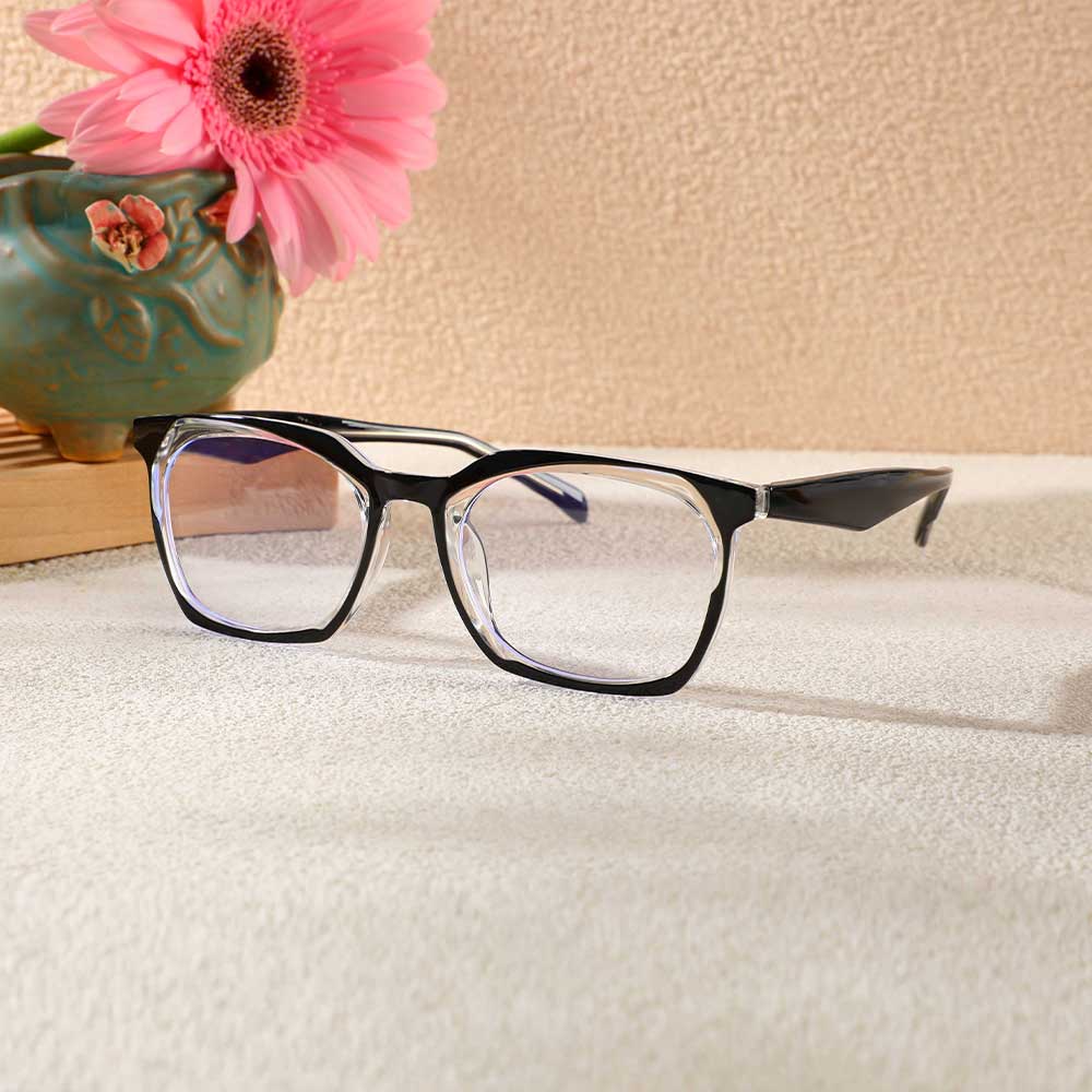 Ted Rechteckige Schwarze Brille