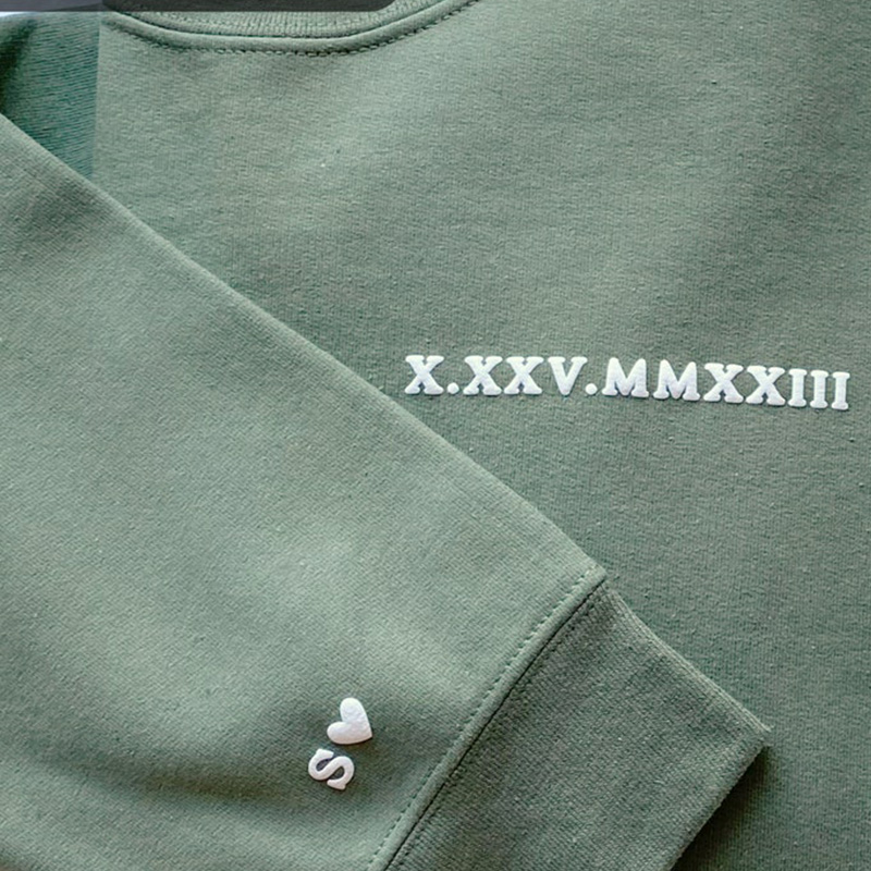 Personalized Sweatshirt Customized  3D Date Warm Gift For Anniversary