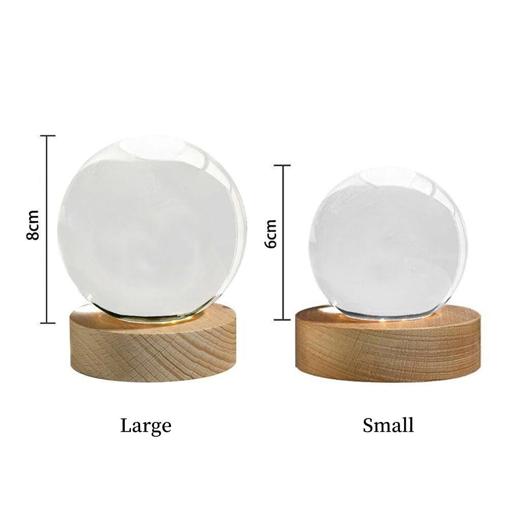 Personalized Moon Phase Crystal Ball Night Light Home Decor Couple Gift for Anniversary