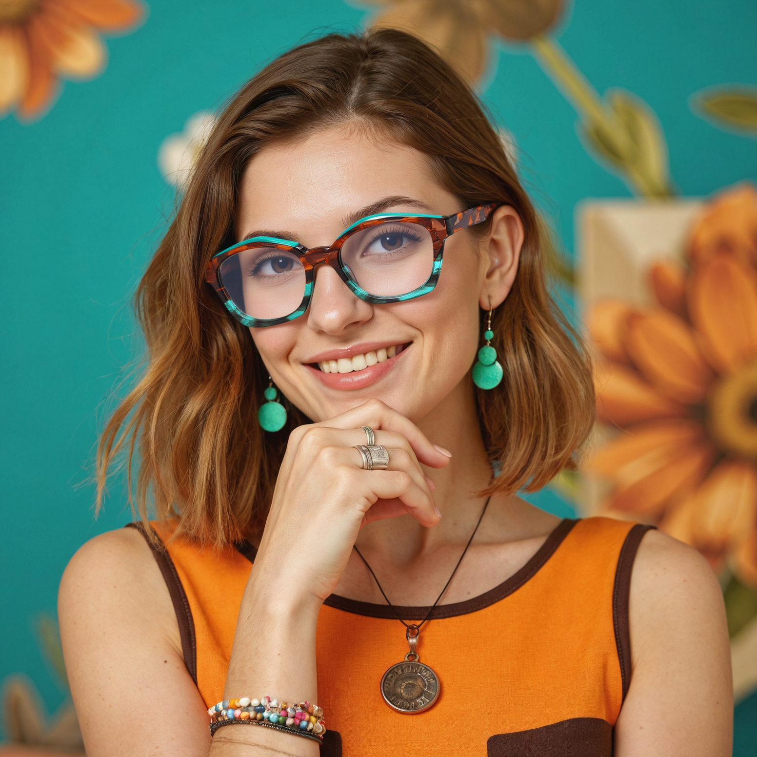 Lunettes de Vue Bentha Cat Eye Marron