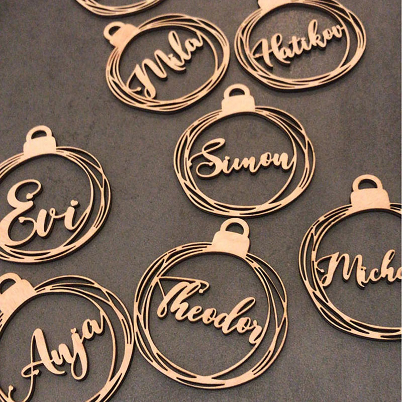 名入れ クリスマスツリー 飾り 木製 オーナメント