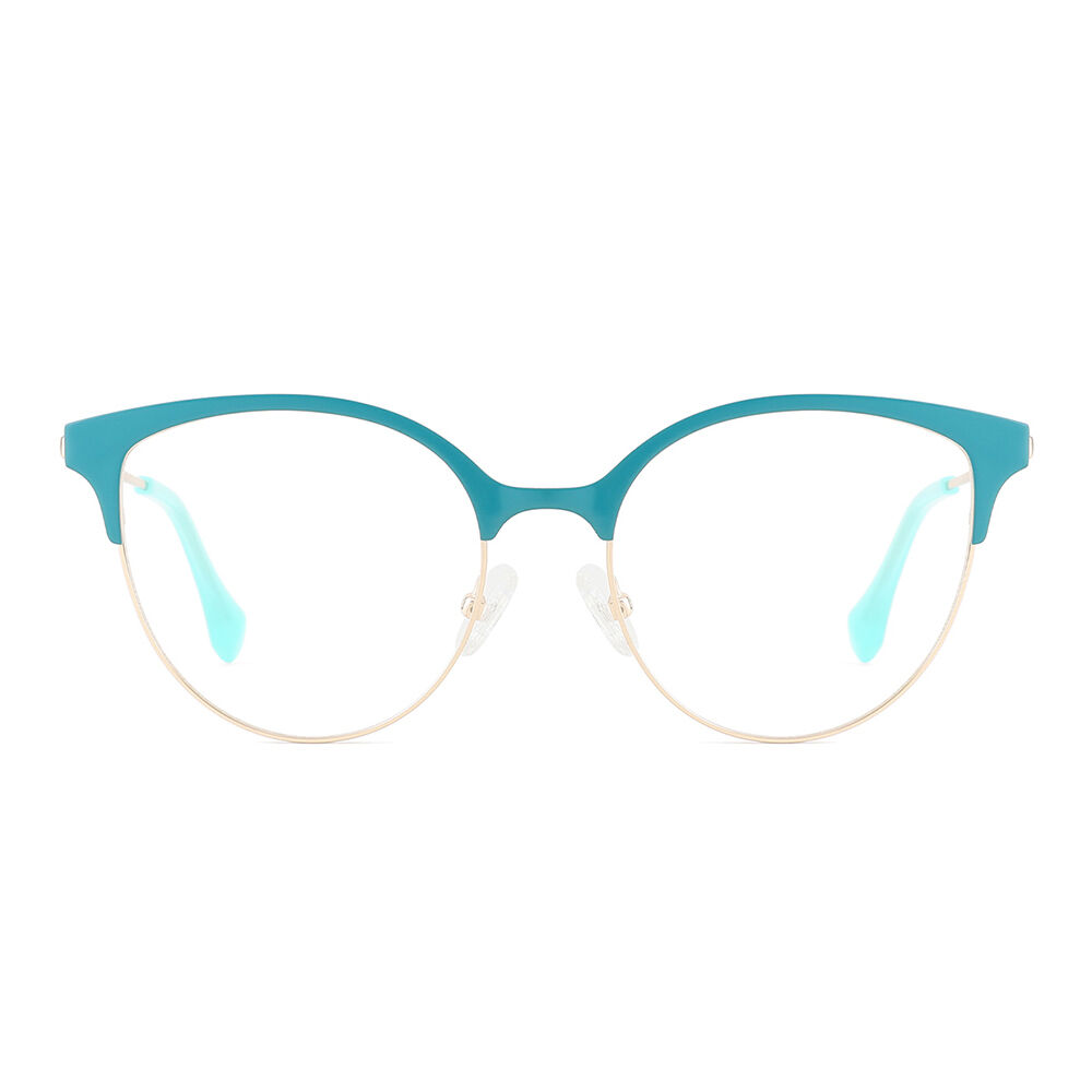 Sandra Browline Cat Eye Blue Glasses
